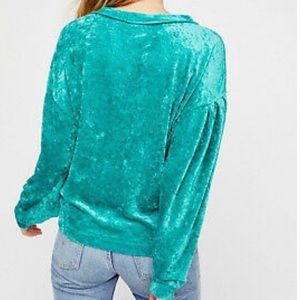 Free People Velvet Boat Neck Sweatshirt (small)